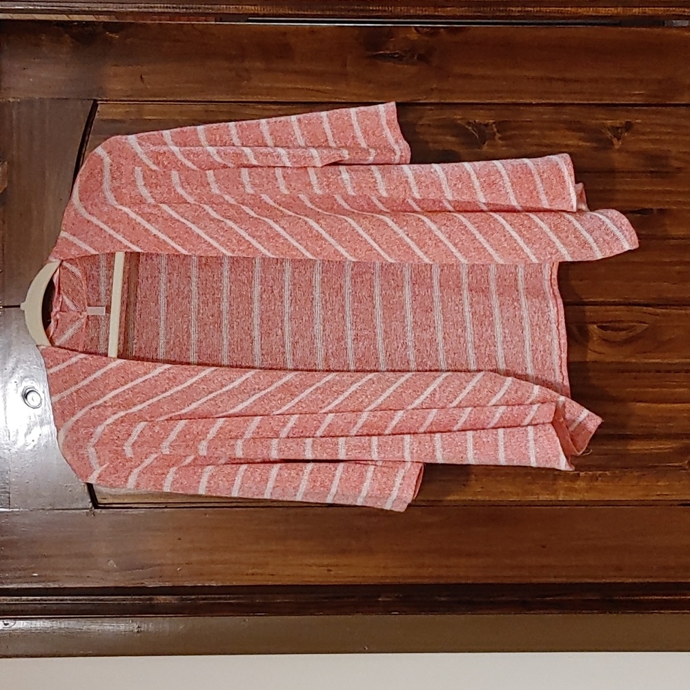 Pink Blush Size Med. Striped Cardigan